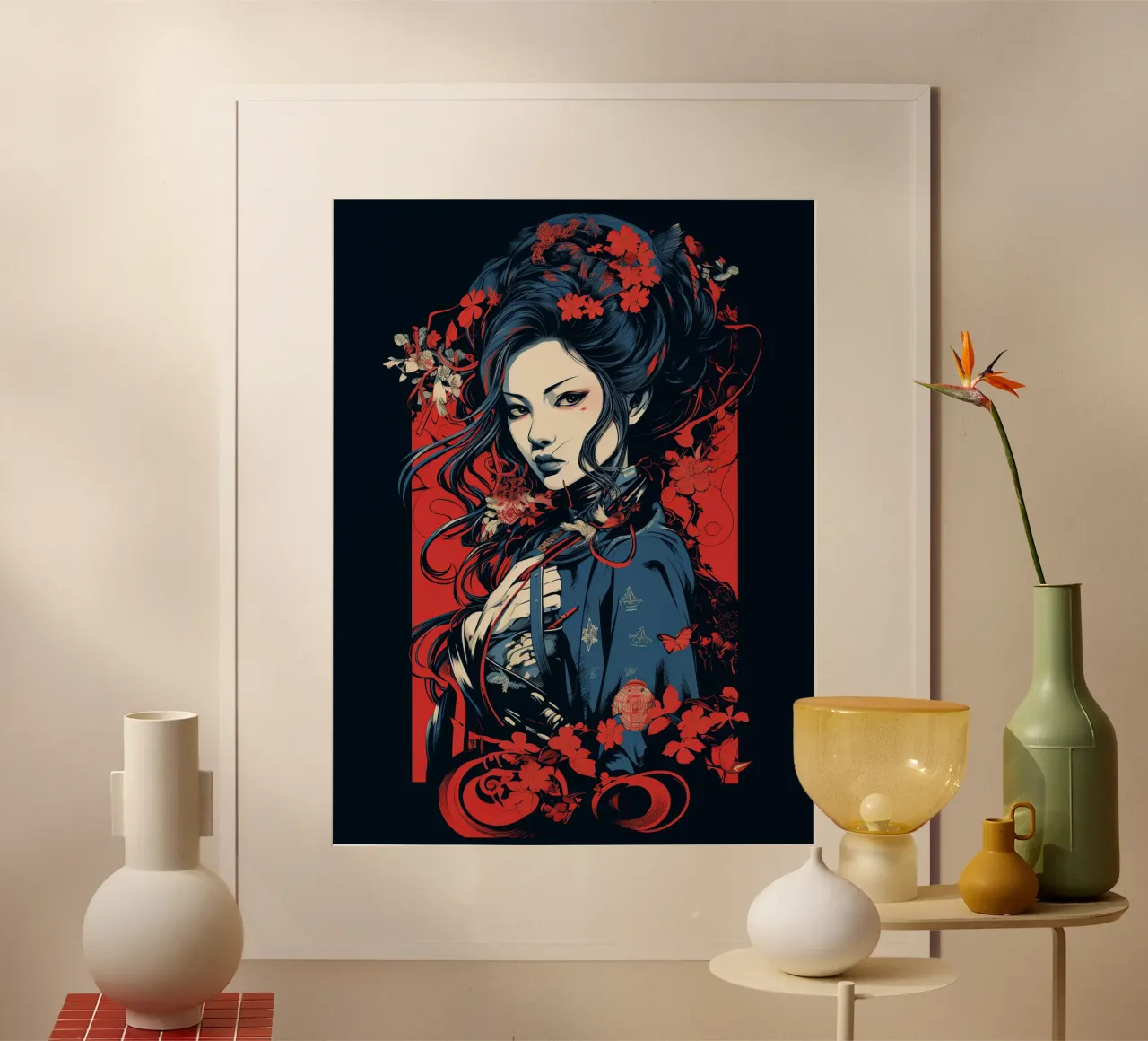 Mineko Geisha poster con telaio in alluminio da 2toastdesign