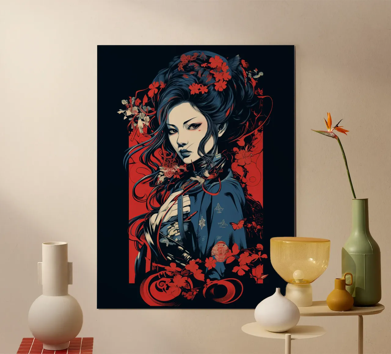 Mineko Geisha poster con telaio in alluminio da 2toastdesign