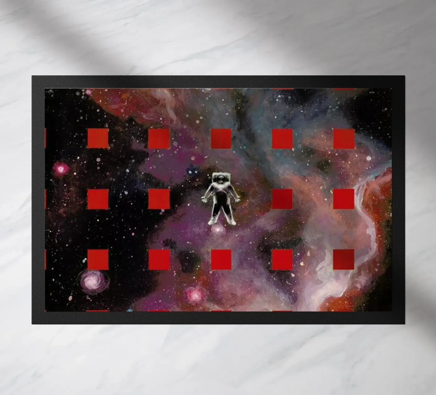 Lost In Red doormat by Jared Yamahata