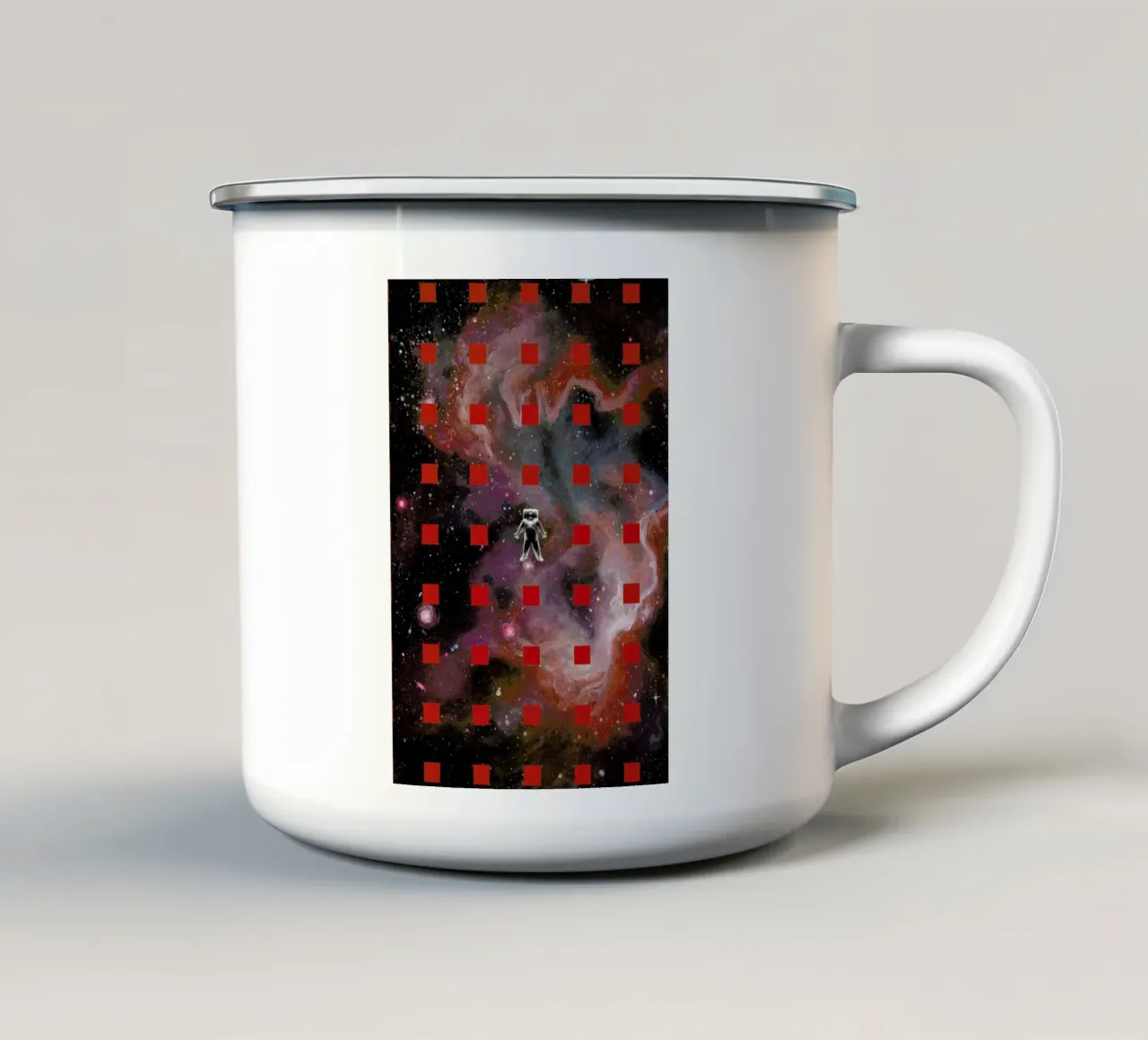 Lost In Red taza de esmalte de Jared Yamahata