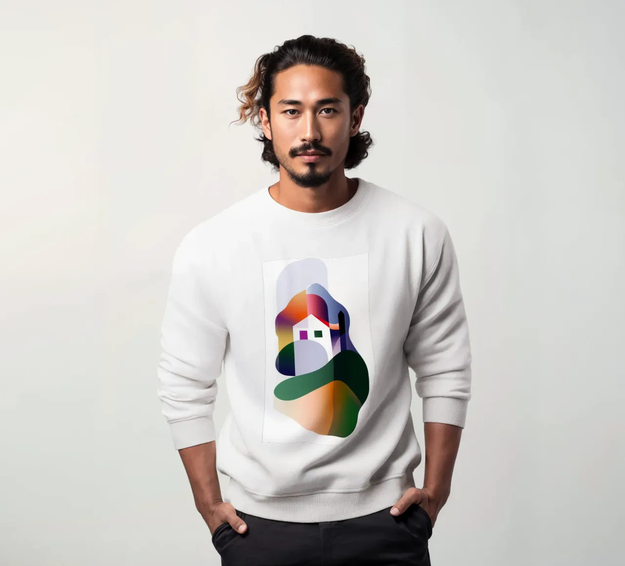 Paesaggio colorato felpa da Geometric