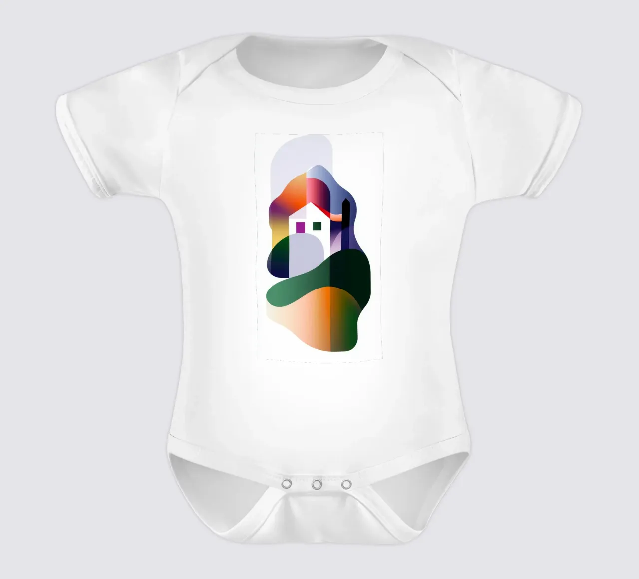 Paesaggio colorato body neonato maniche corte da Geometric