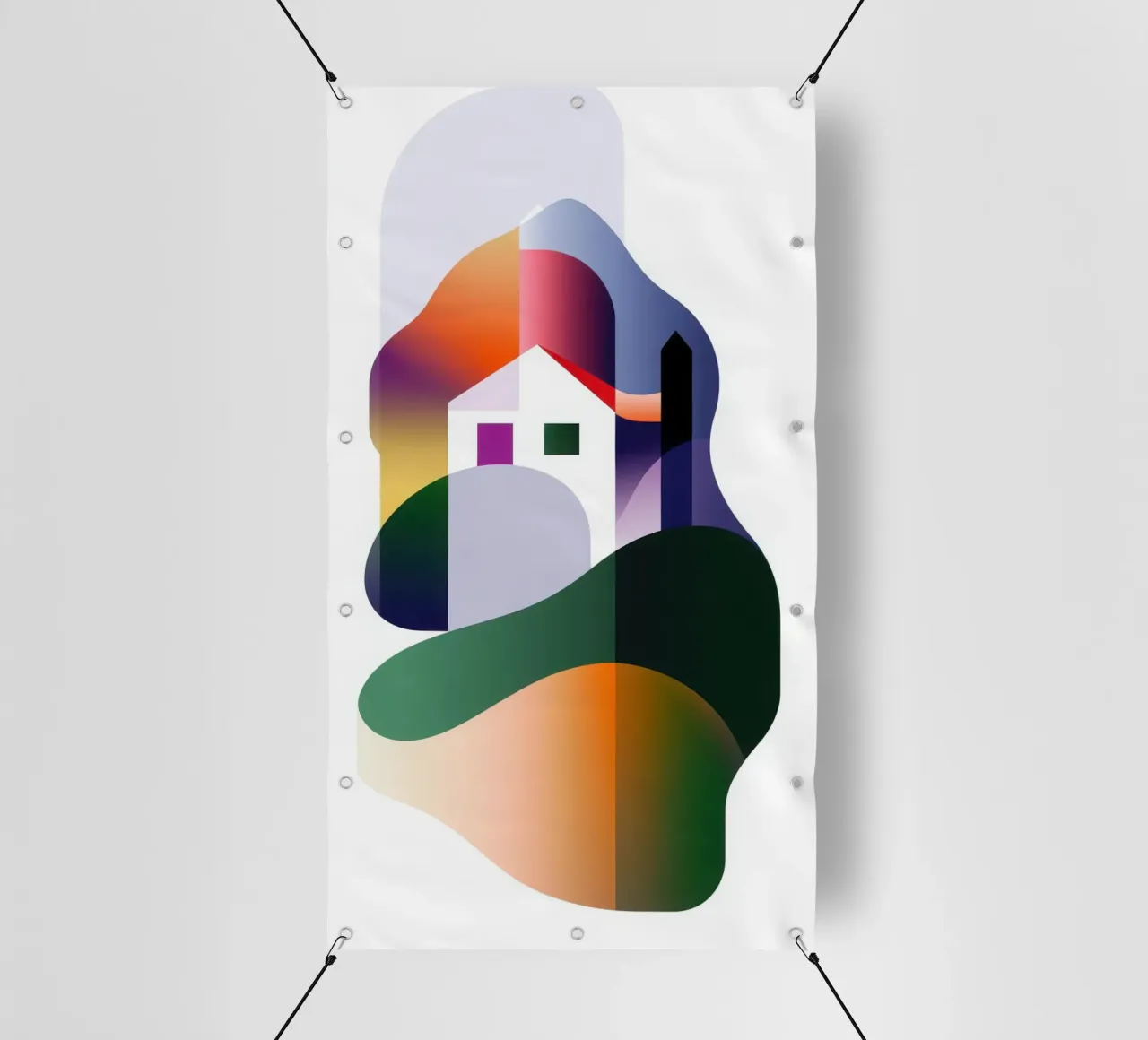 Paesaggio colorato telo in pvc da Geometric