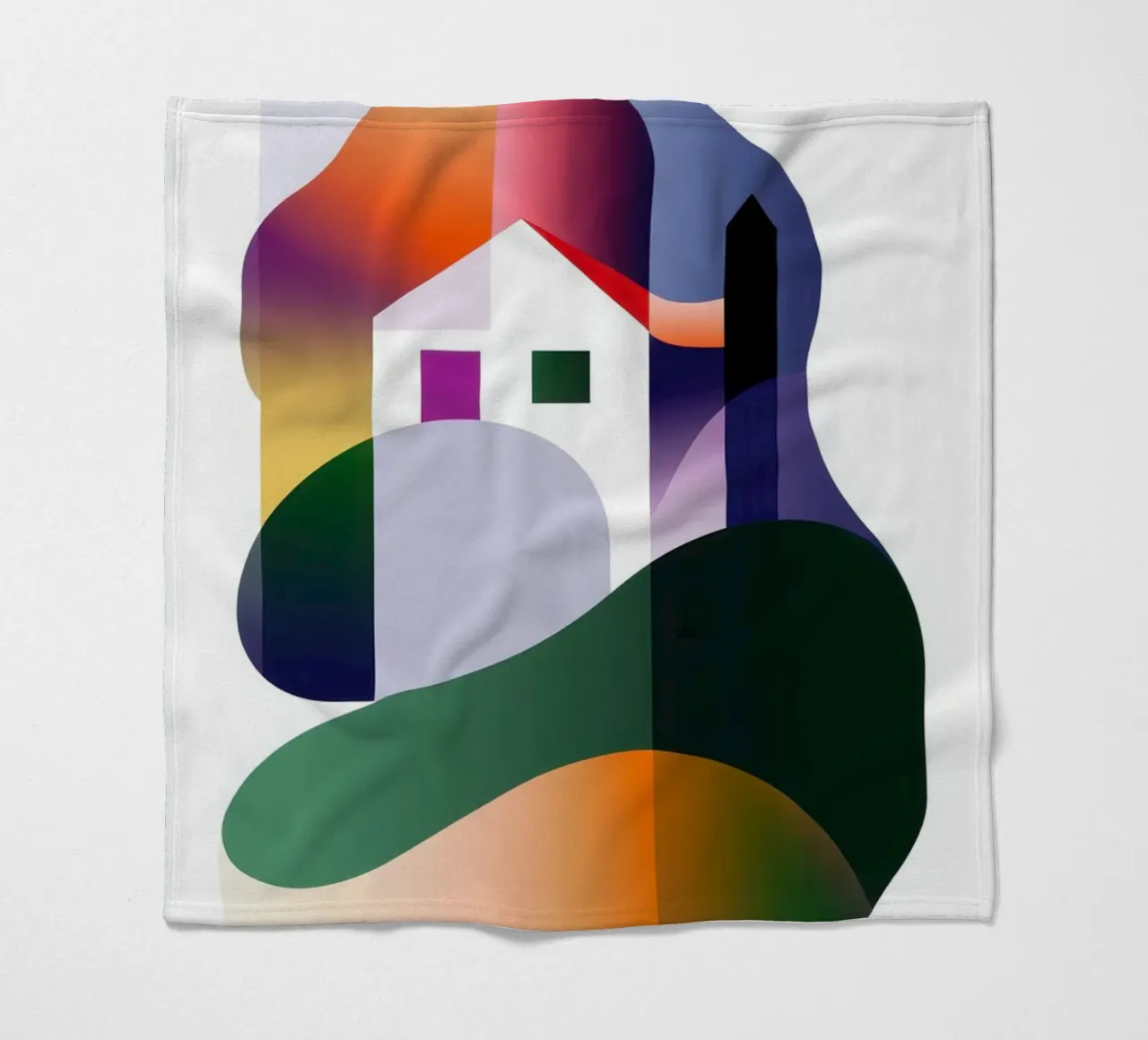 Paesaggio colorato coperta in pile da Geometric
