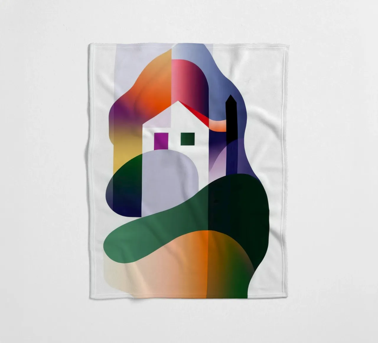 Paesaggio colorato coperta in pile da Geometric