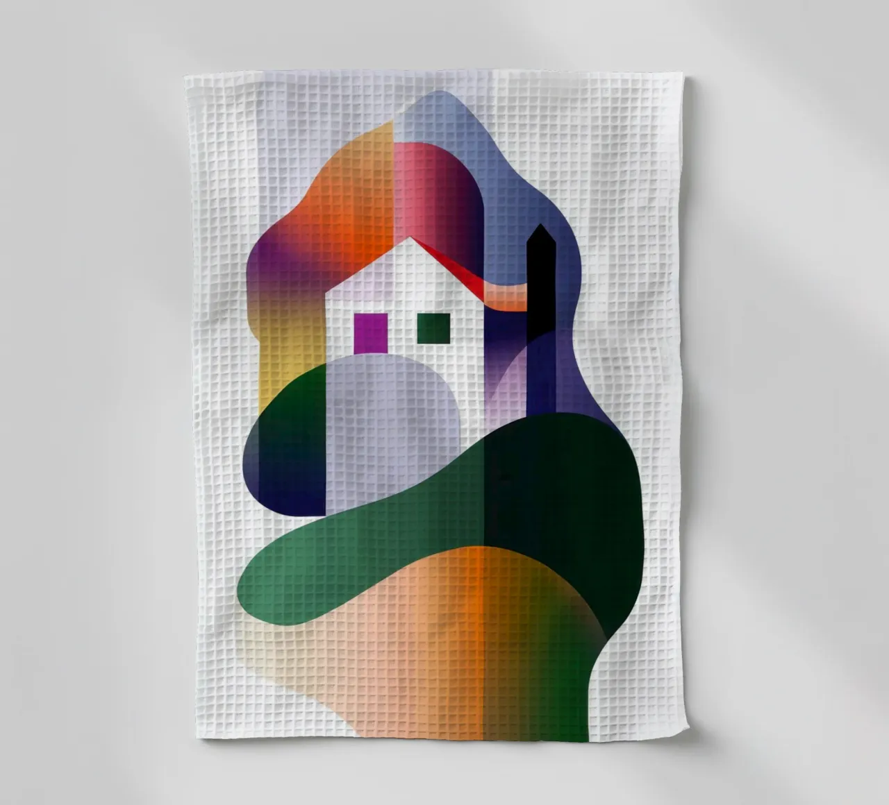 Paesaggio colorato canovaccio da cucina da Geometric