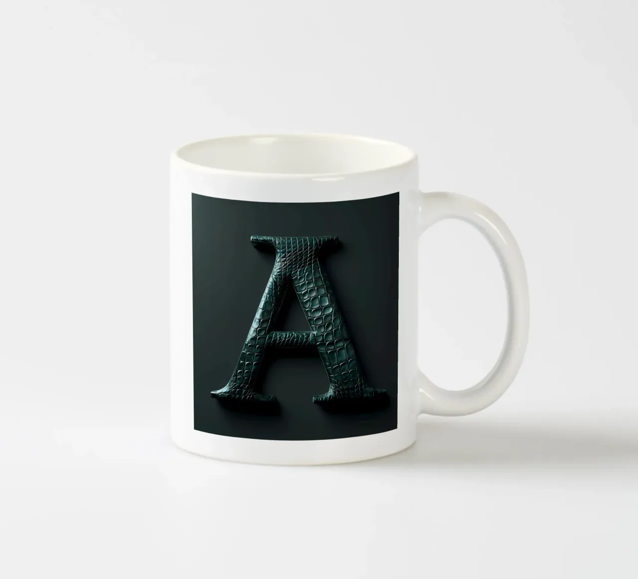 Lettera A in pelle di coccodrillo tazza in ceramica da inspirational quote