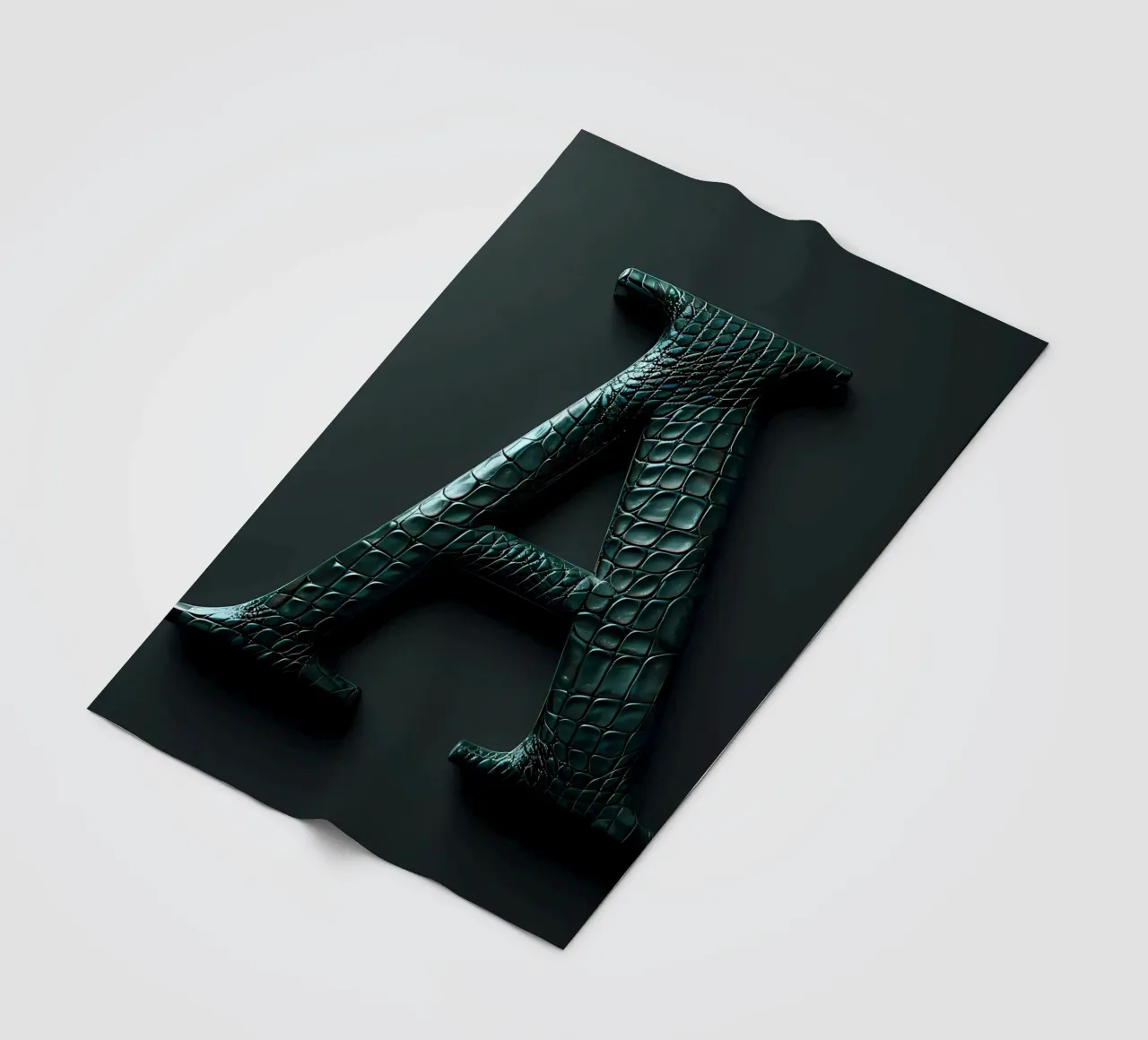 Lettera A in pelle di coccodrillo coperta in pile da inspirational quote