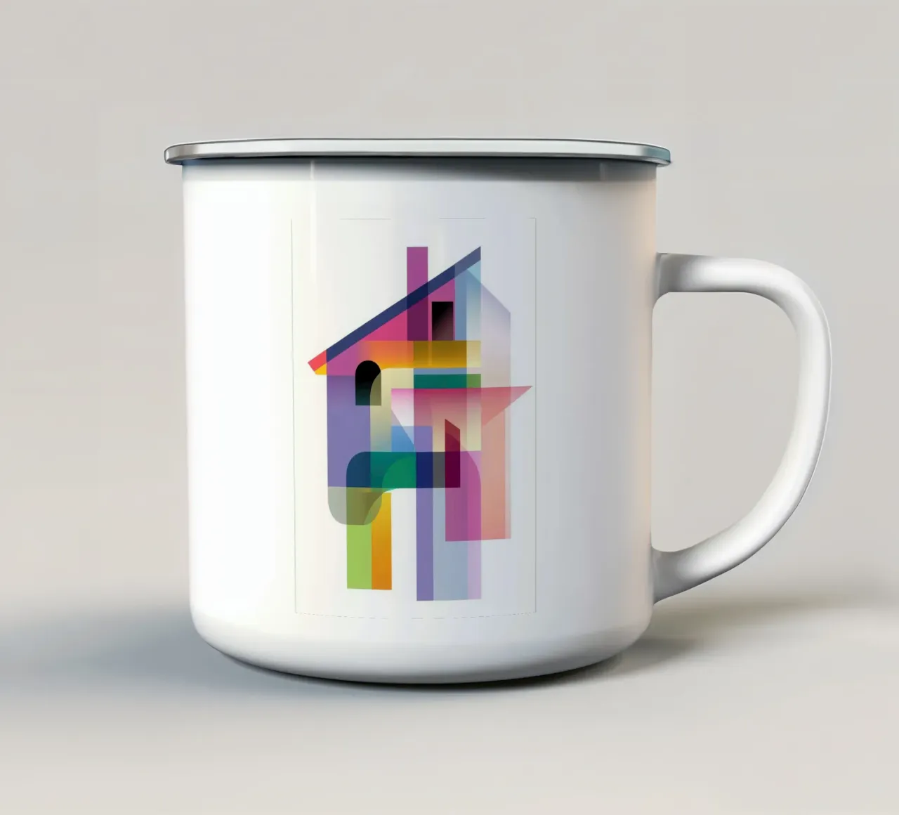 Casa geometrica tazza in smalto da Geometric