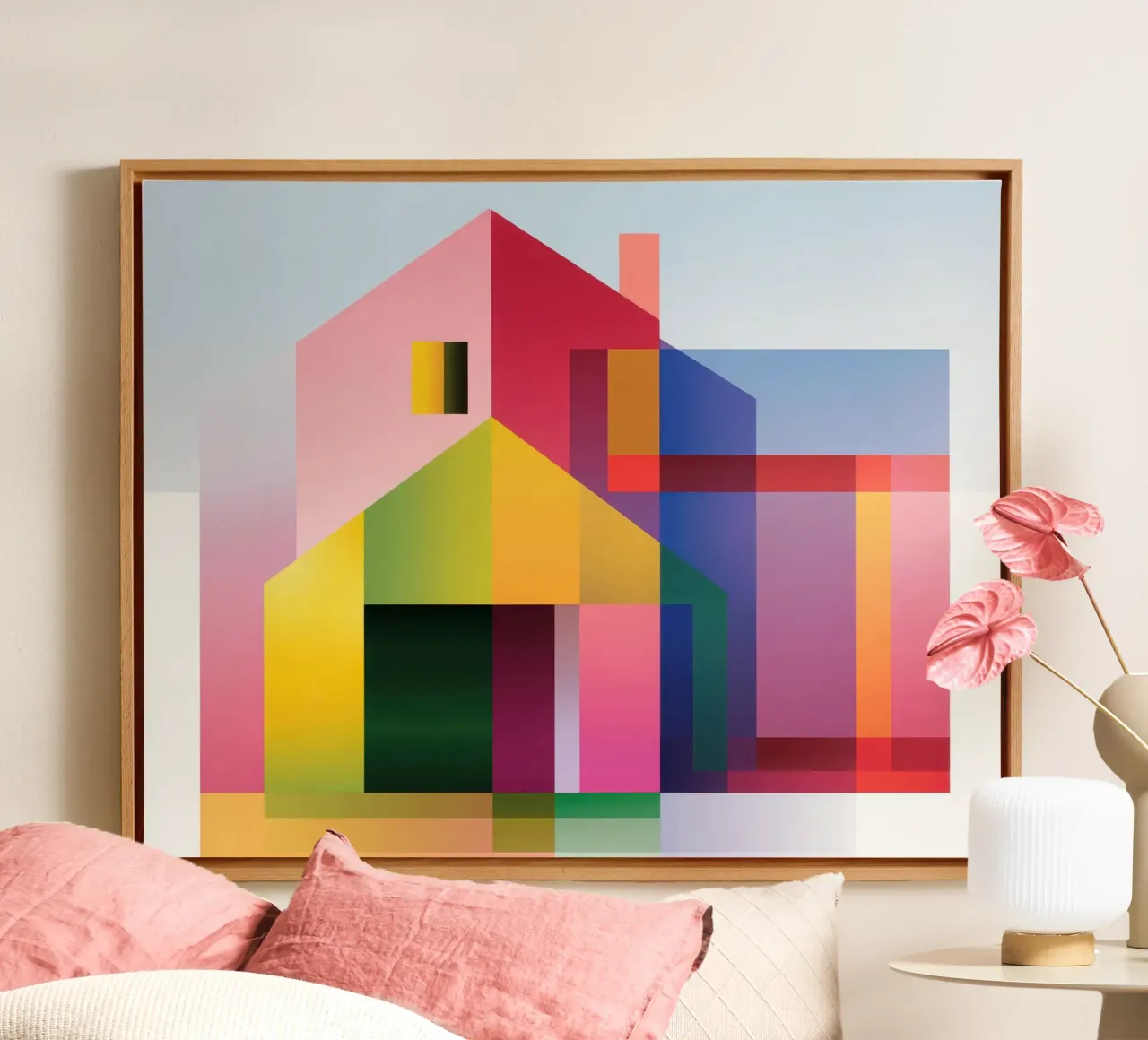 Architectonische compositie canvas van Geometric