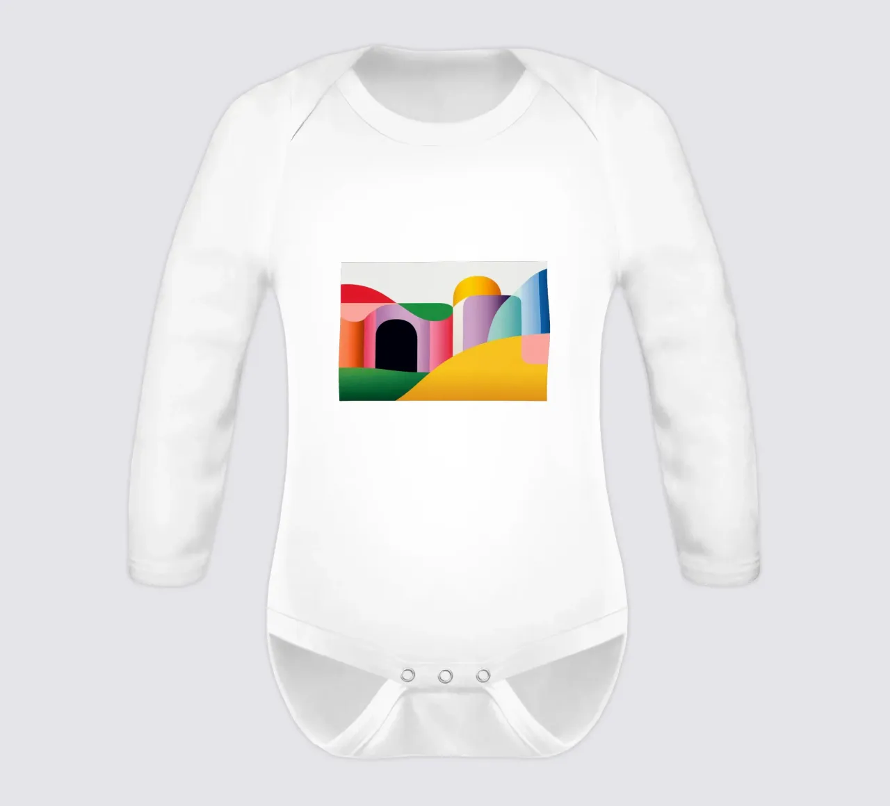 Bunte geometrische Landschaft Langarm Babybody von Geometric