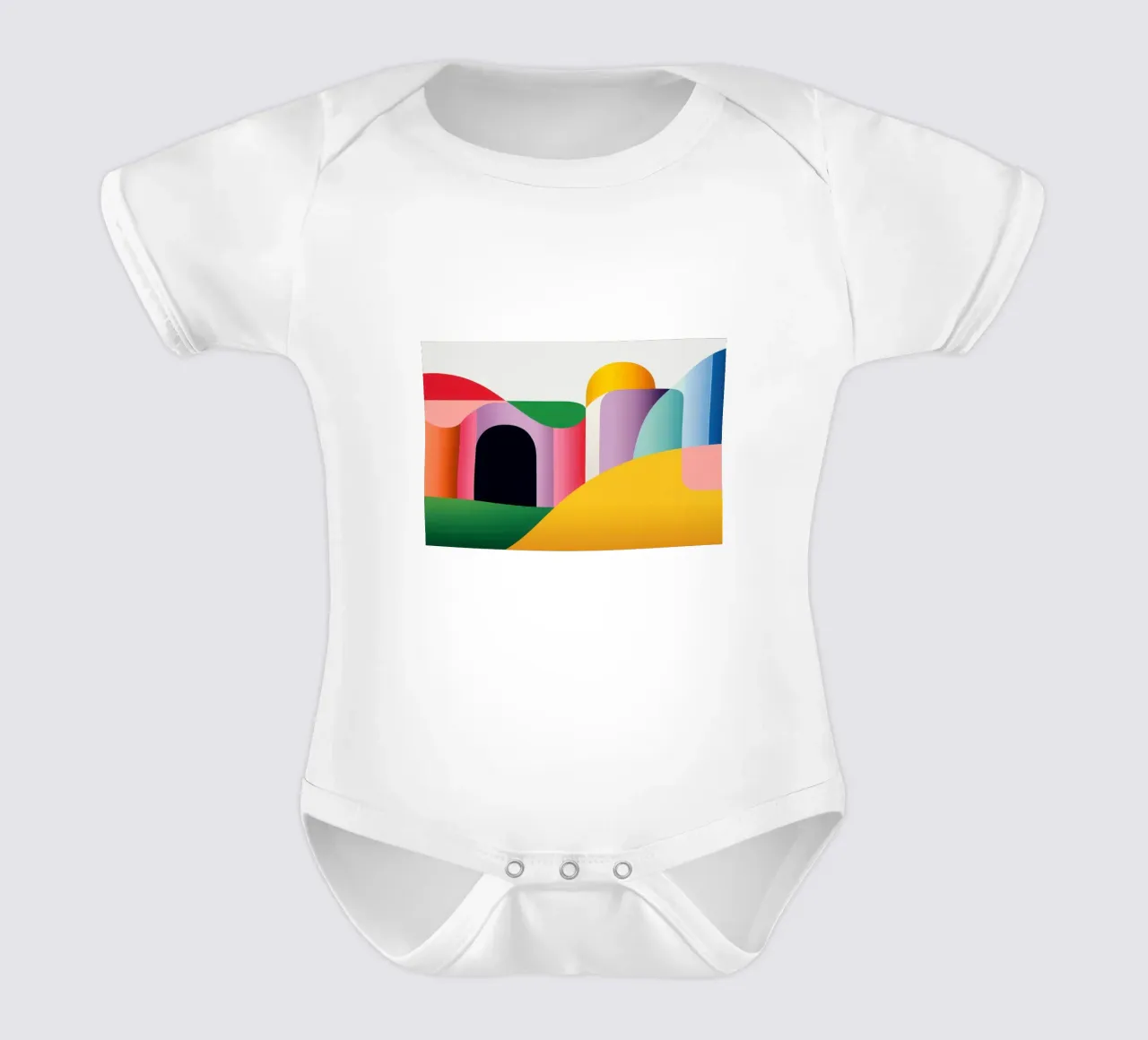 Paesaggio geometrico colorato body neonato maniche corte da Geometric
