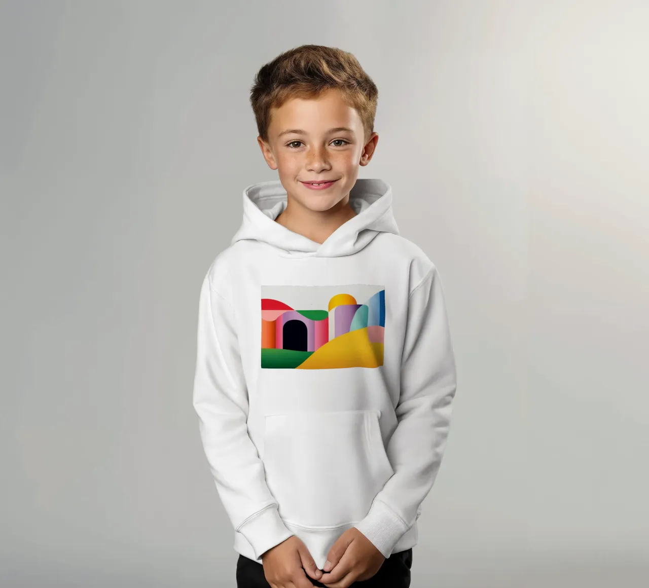 Paysage géométrique coloré sweat à capuche enfant de Geometric