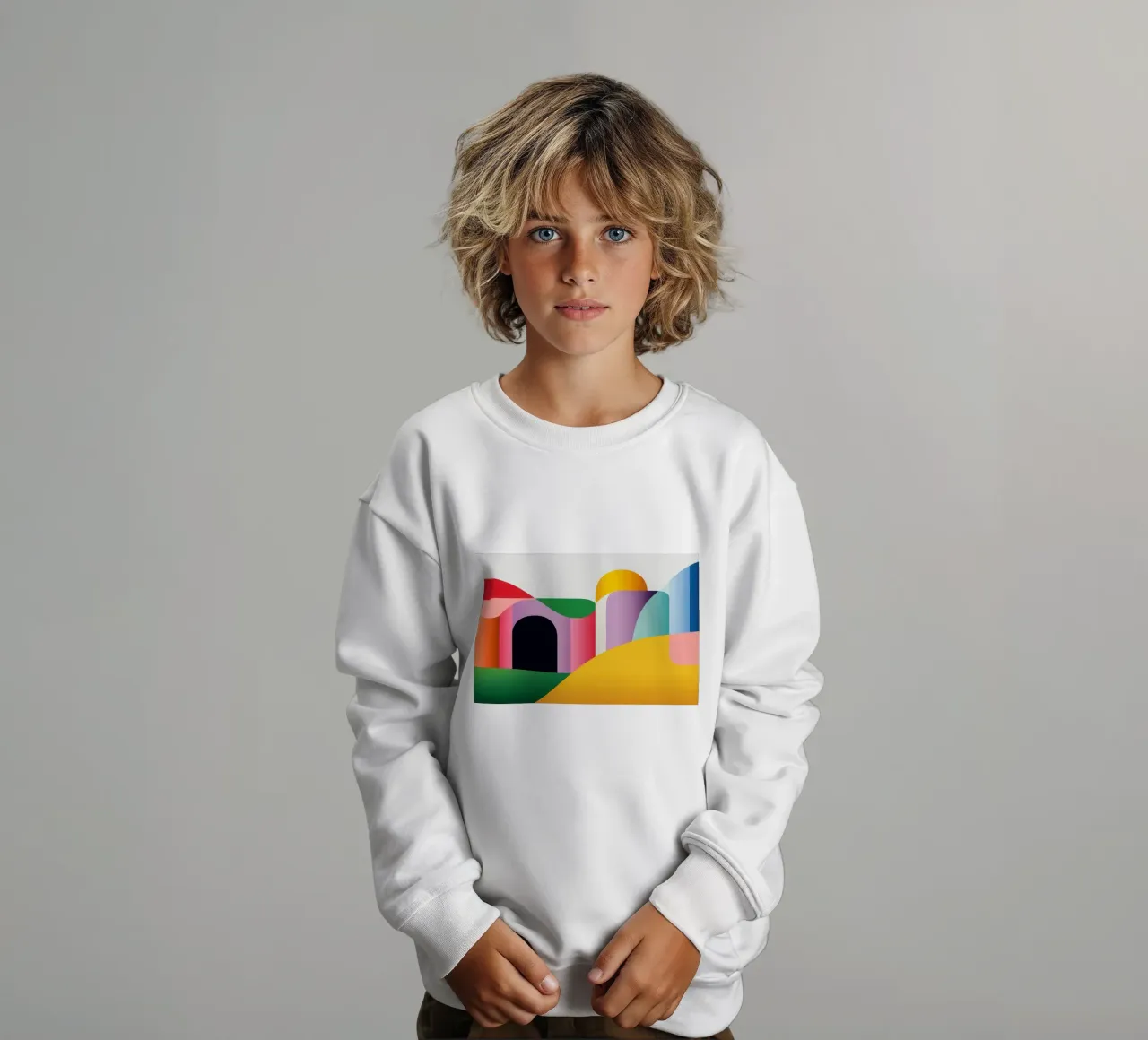 Paesaggio geometrico colorato felpa bambino da Geometric
