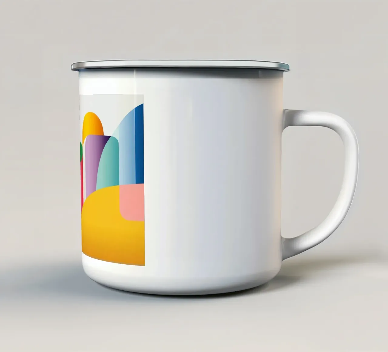 Paesaggio geometrico colorato tazza in smalto da Geometric
