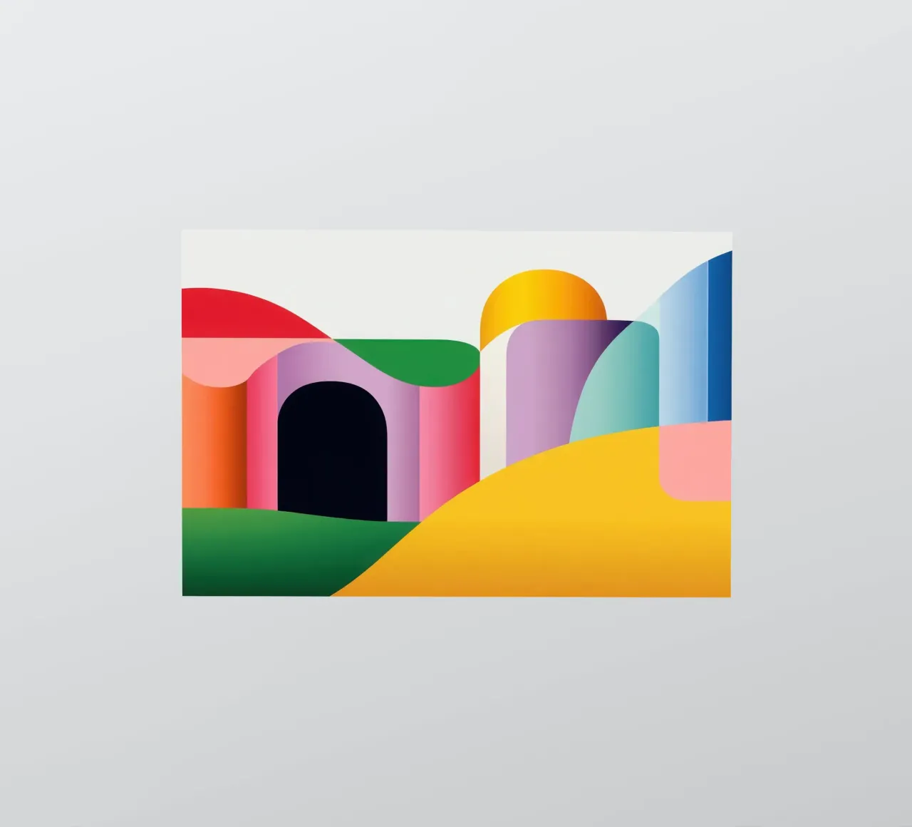 Paysage géométrique coloré autocollant de Geometric