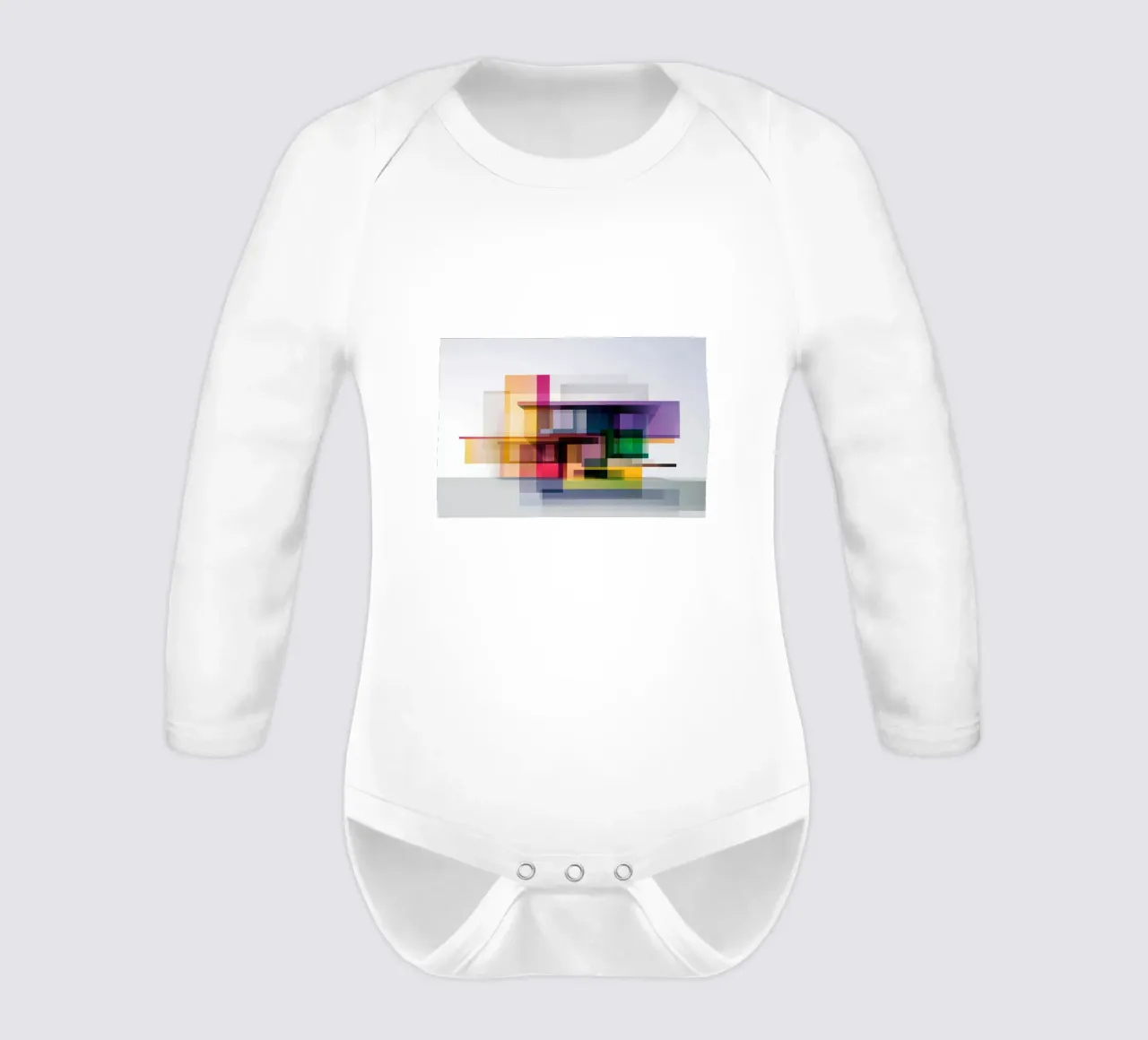 Case geometriche colorate body neonato maniche lunghe da Geometric