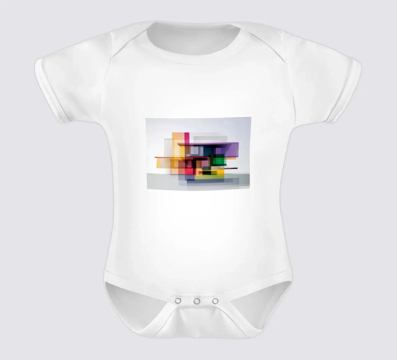 Case geometriche colorate body neonato maniche corte da Geometric
