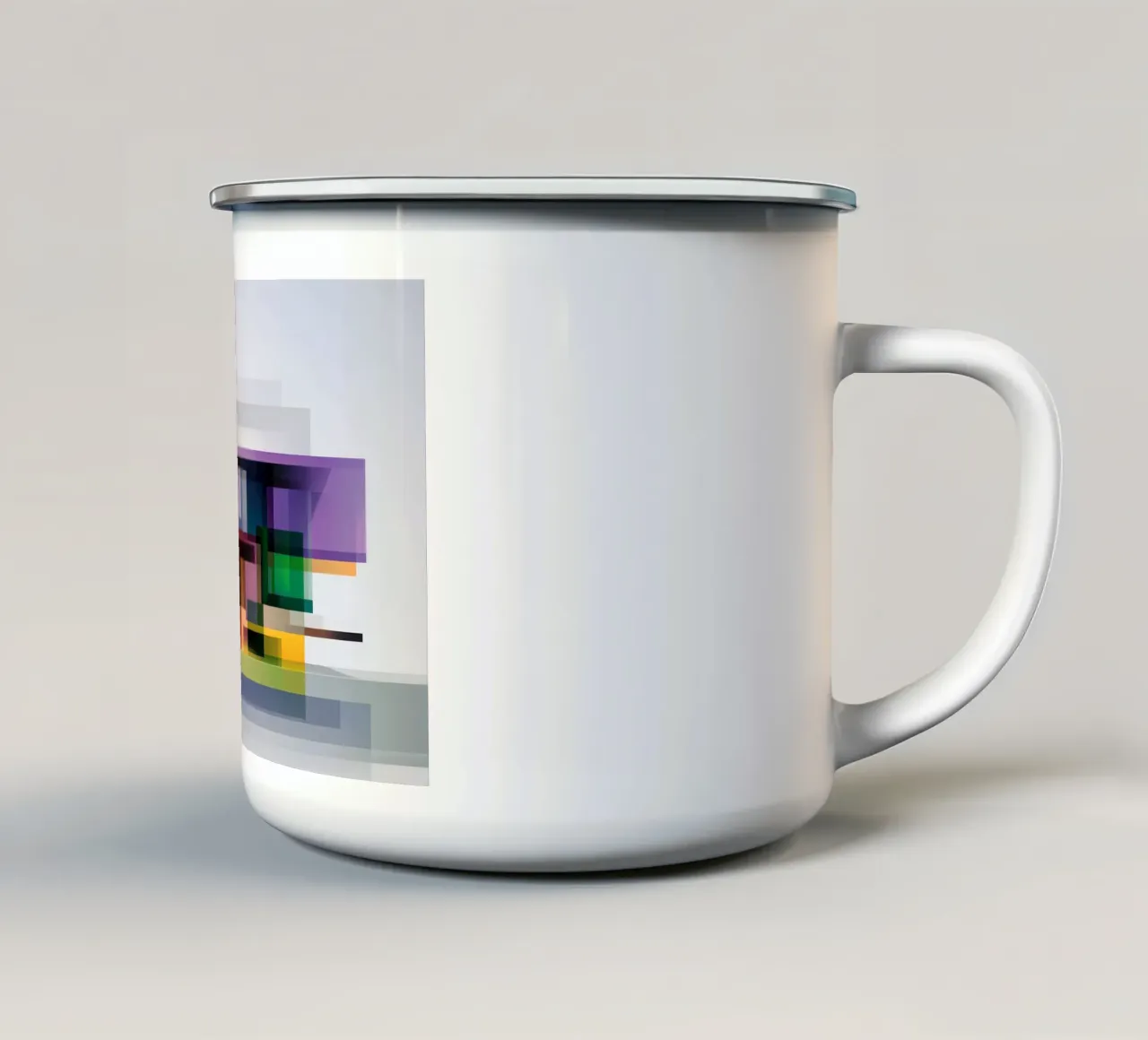 Case geometriche colorate tazza in smalto da Geometric