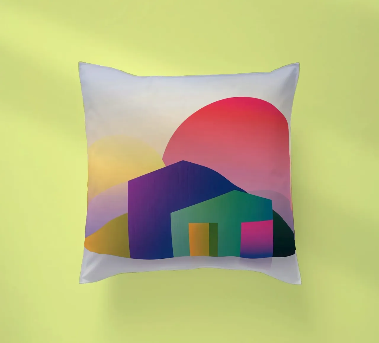 Paesaggio geometrico colorato cuscino da Geometric