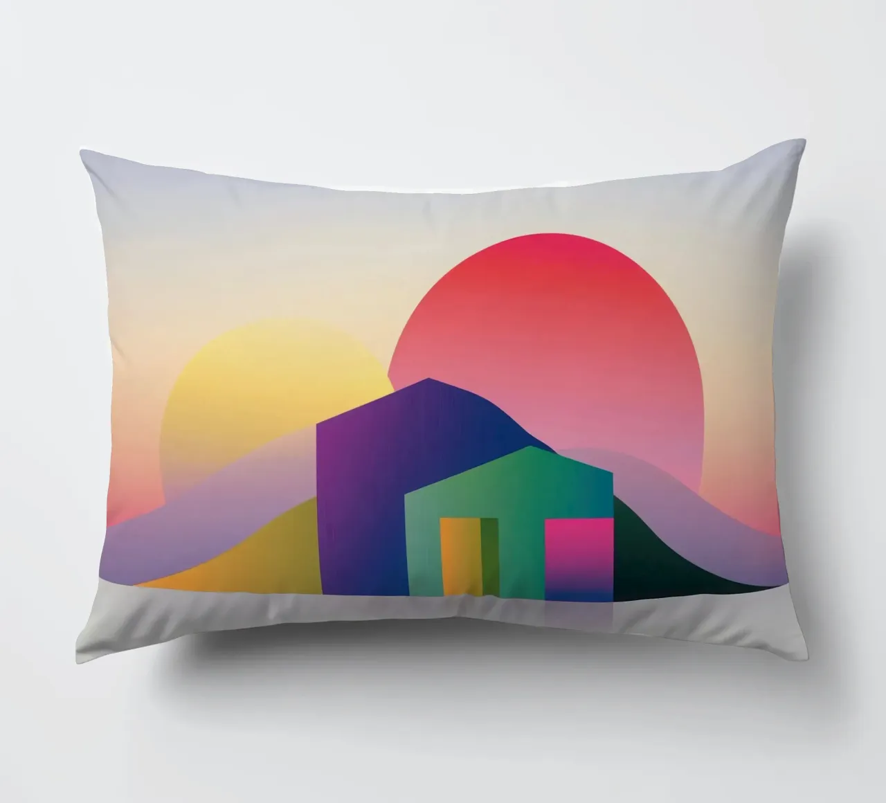 Paesaggio geometrico colorato cuscino da Geometric