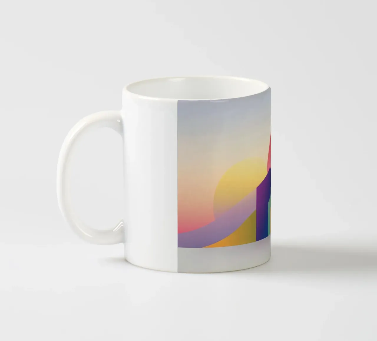 Paesaggio geometrico colorato tazza in ceramica da Geometric