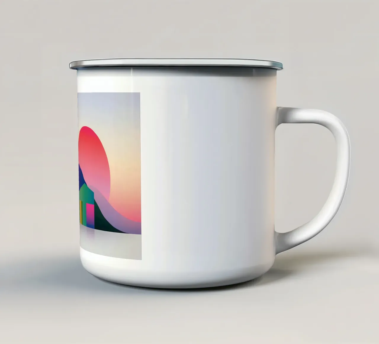 Paesaggio geometrico colorato tazza in smalto da Geometric