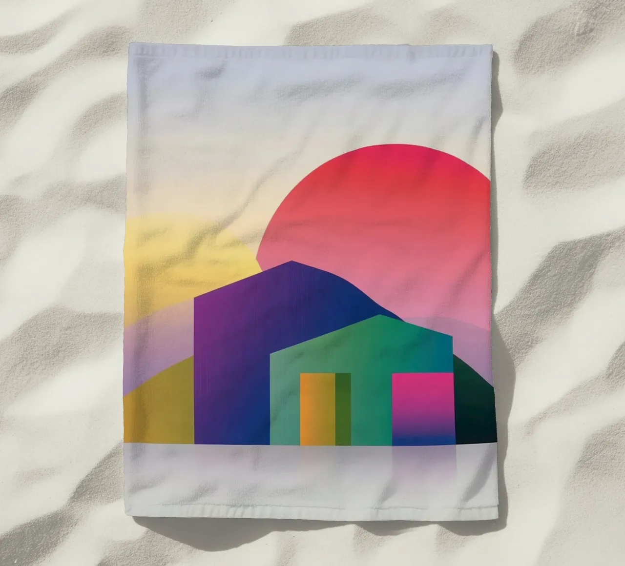 Paesaggio geometrico colorato telo mare da Geometric