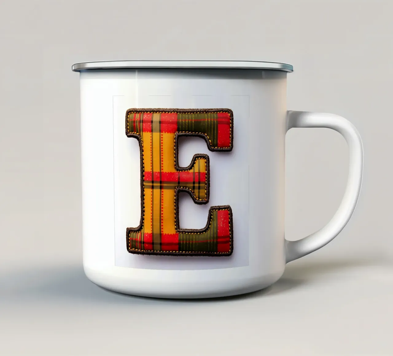 Plaid "E" - Una lettera accogliente per la vostra casa tazza in smalto da inspirational quote