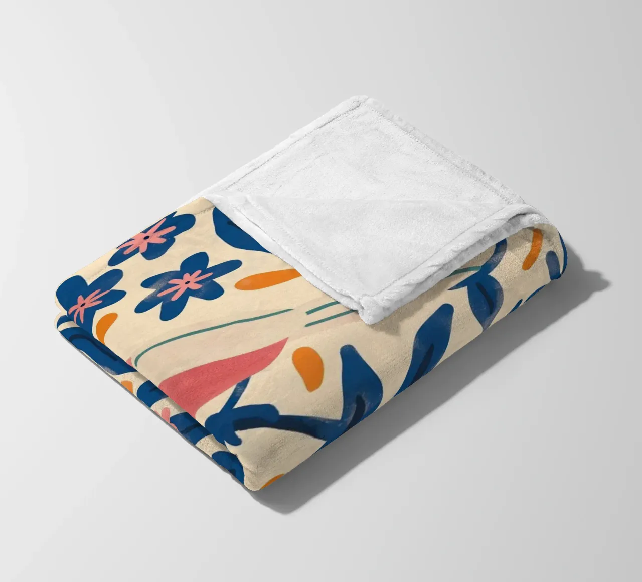 Uccello carino Rosa Retro Vintage Botanico Primavera Fiore Piante coperta in pile da Gentle Echoes Art