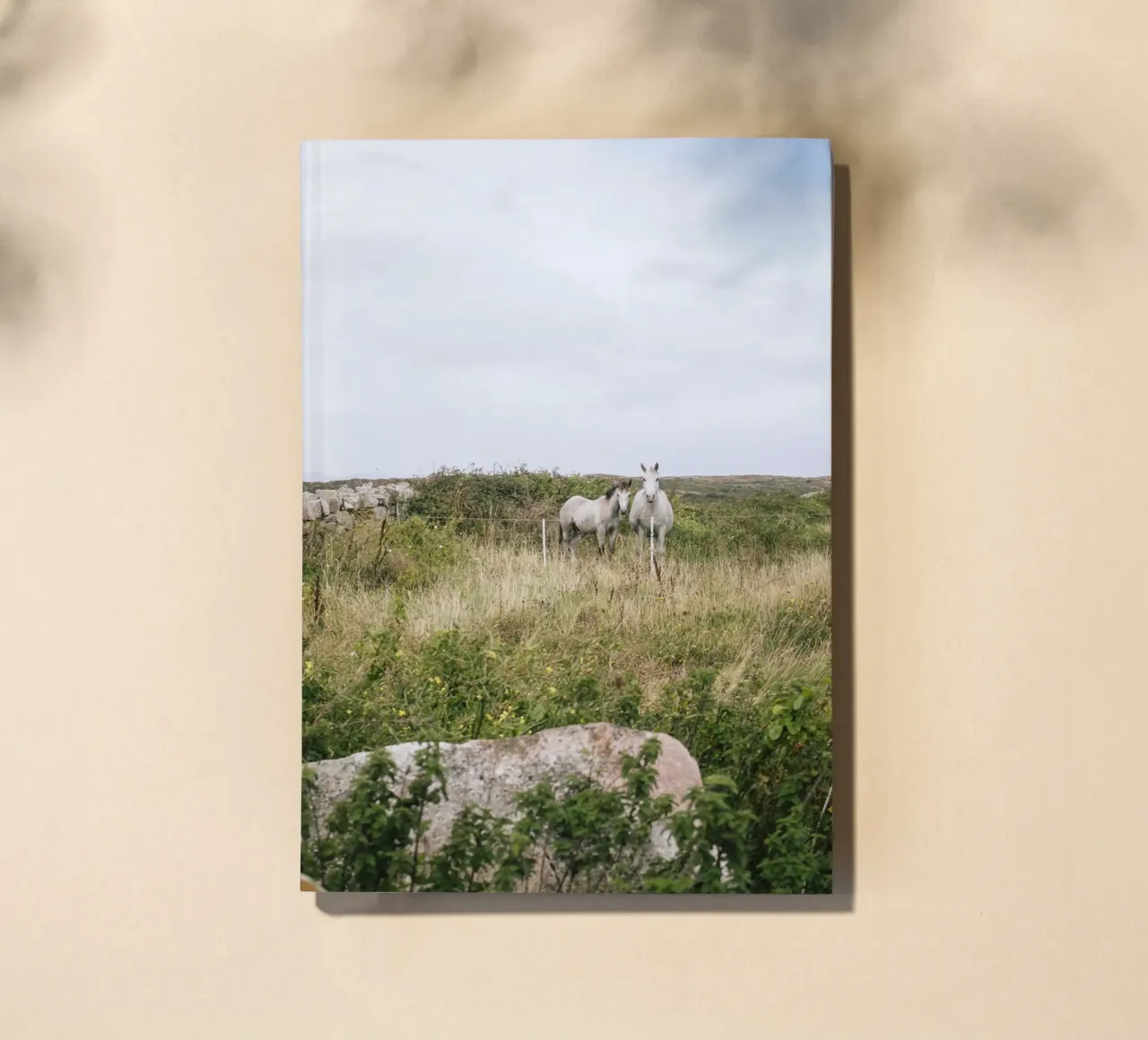 Horses in the pasture landscape notebook by The Wild Creative Studio