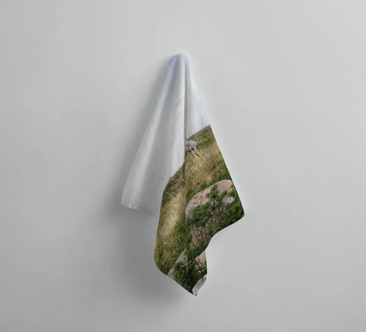 Horses in the pasture landscape towel by The Wild Creative Studio