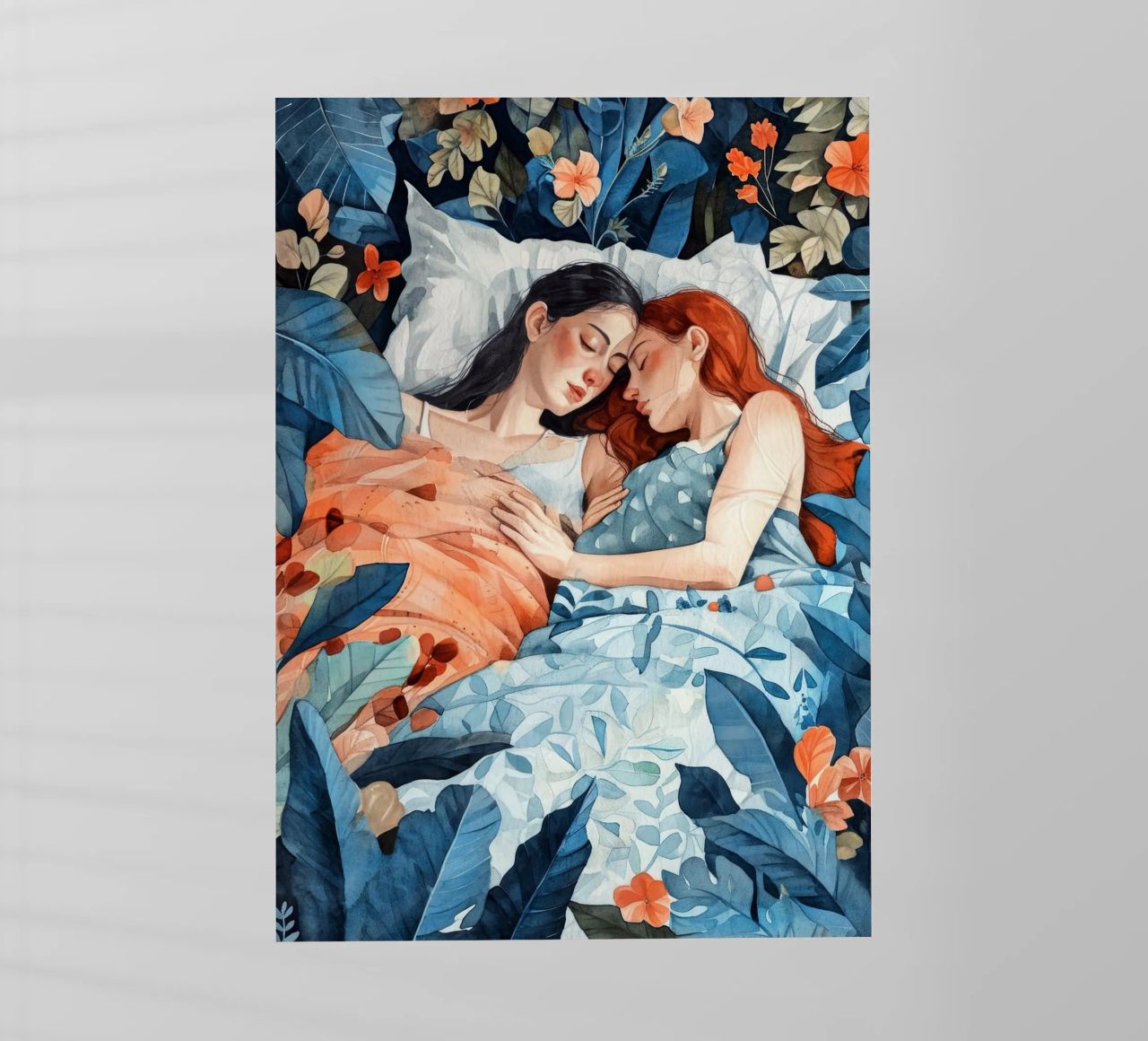 L'amore è nell'aria pittura digitale ad acquerello pellicola backlit da Justyna Jaszke JBJart