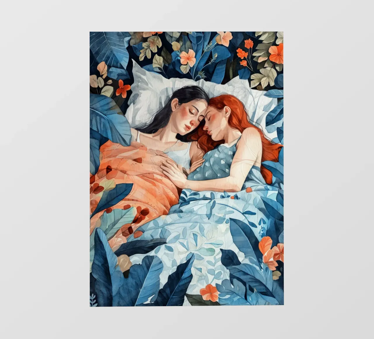 L'amore è nell'aria pittura digitale ad acquerello pellicola backlit da Justyna Jaszke JBJart