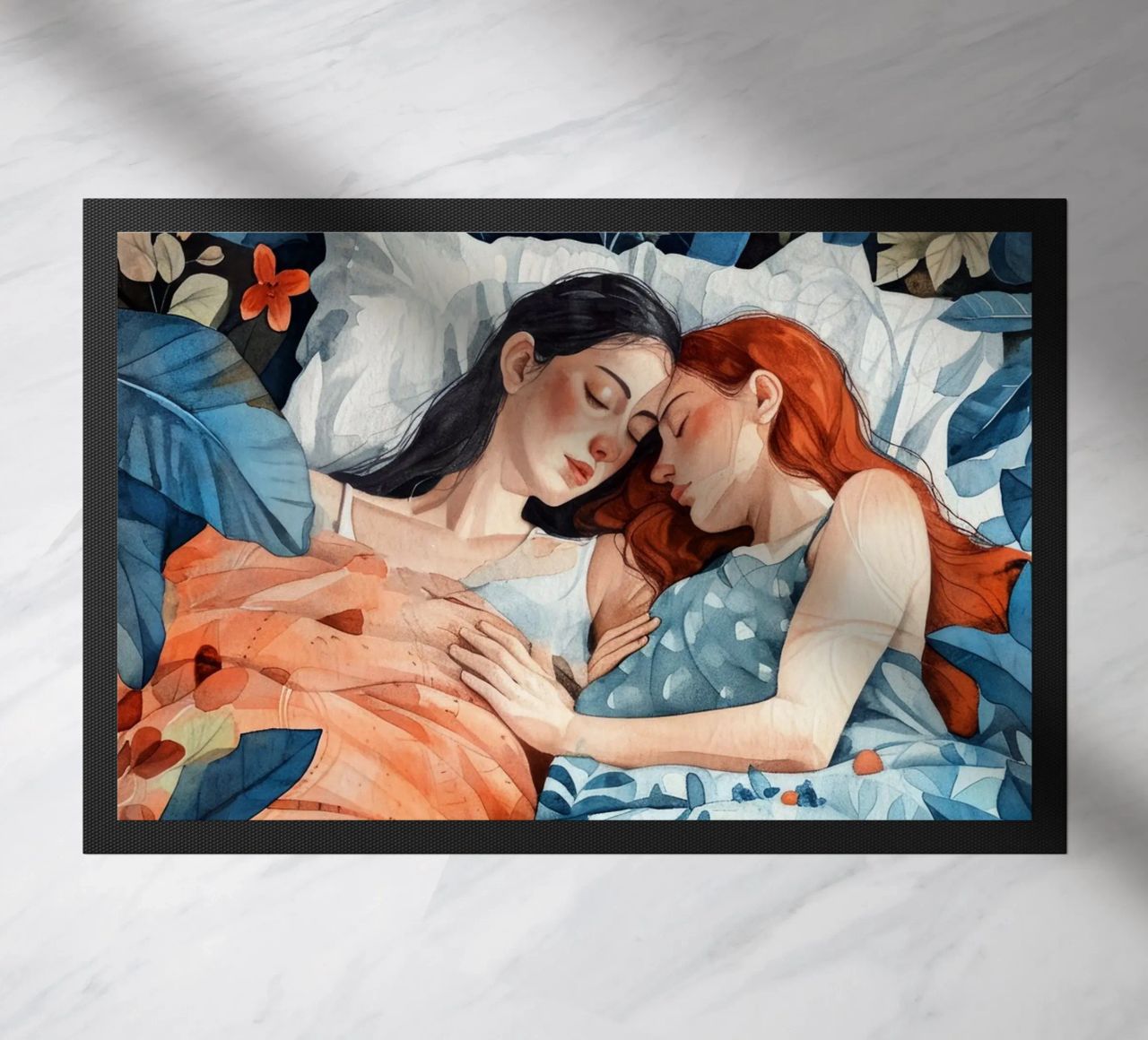 L'amore è nell'aria pittura digitale ad acquerello zerbino da Justyna Jaszke JBJart