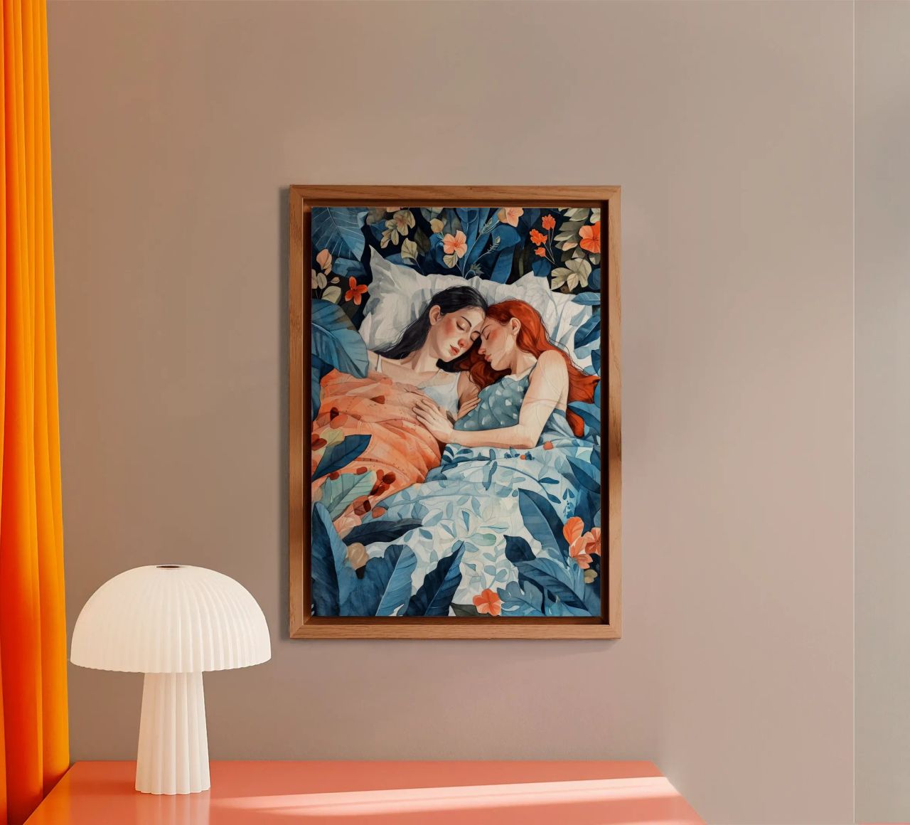 L'amore è nell'aria pittura digitale ad acquerello alluminio dibond da Justyna Jaszke JBJart