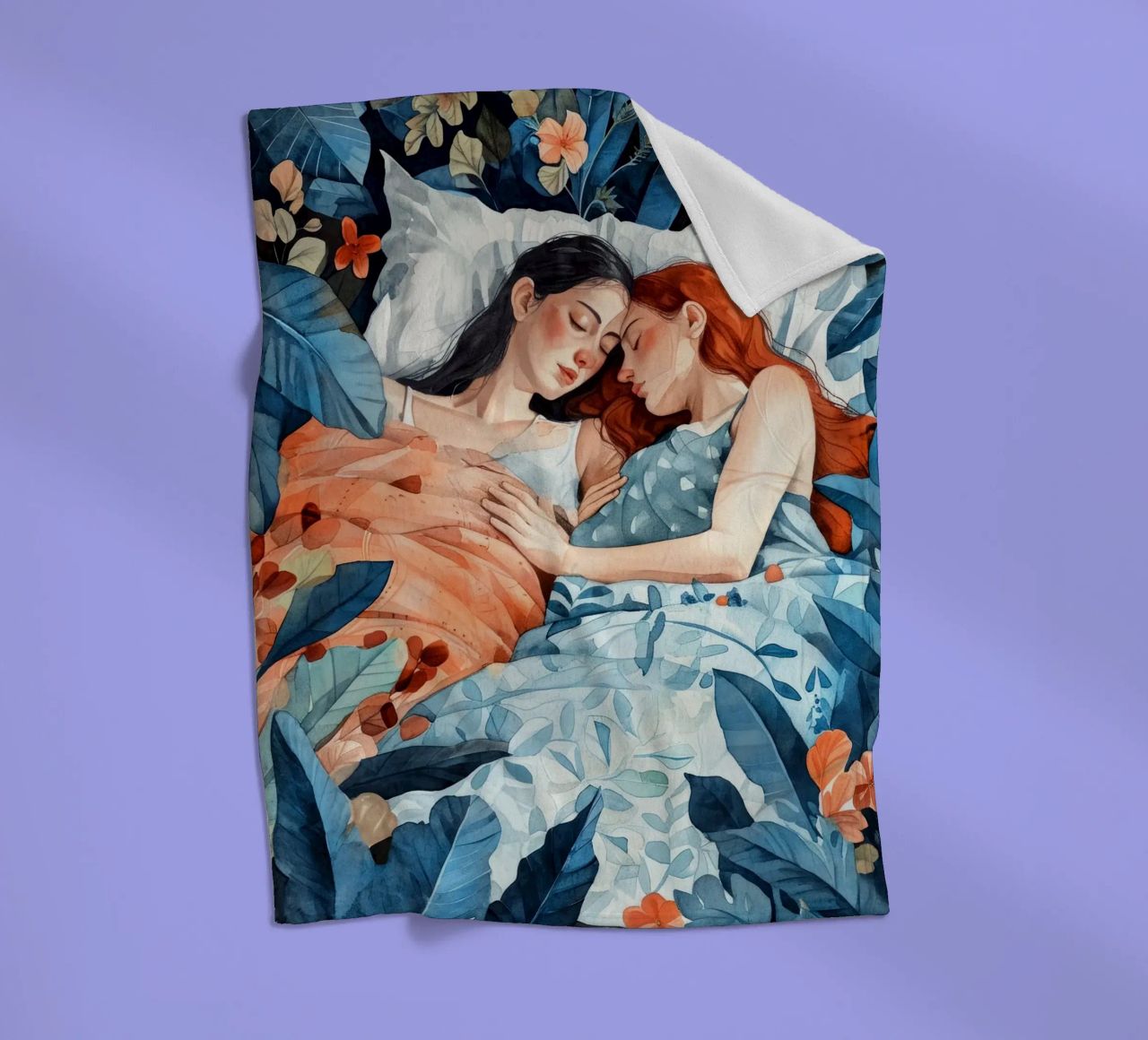 L'amore è nell'aria pittura digitale ad acquerello coperta in pile da Justyna Jaszke JBJart