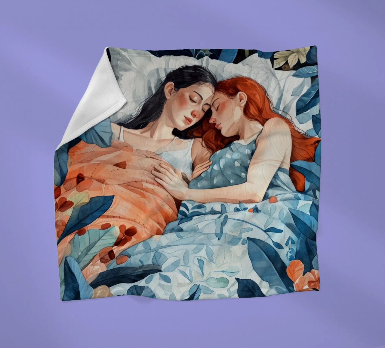 L'amore è nell'aria pittura digitale ad acquerello coperta in pile da Justyna Jaszke JBJart