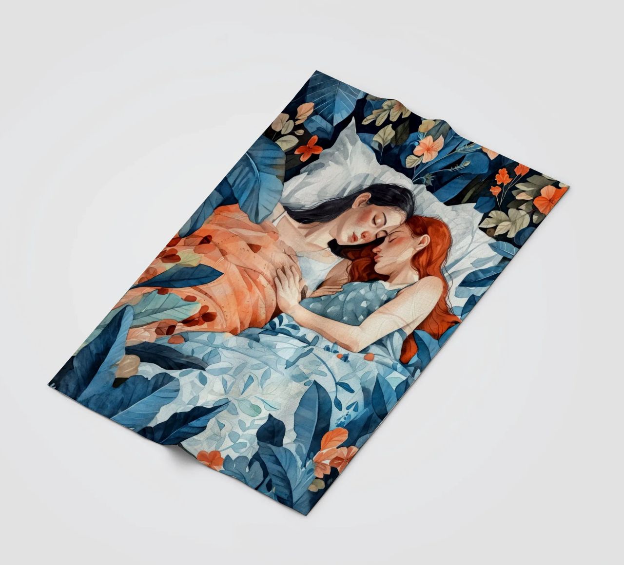 L'amore è nell'aria pittura digitale ad acquerello coperta in pile da Justyna Jaszke JBJart