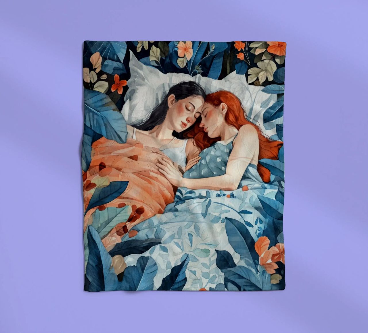 L'amore è nell'aria pittura digitale ad acquerello coperta in pile da Justyna Jaszke JBJart