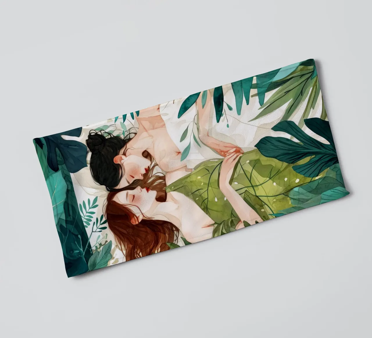 L'amore è nell'aria pittura digitale ad acquerello asciugamano da bagno da Justyna Jaszke JBJart