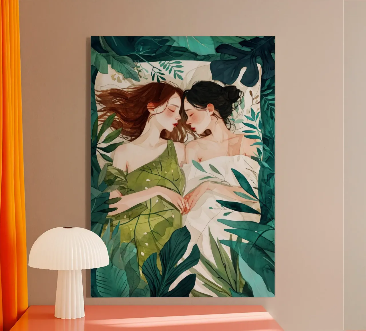 L'amore è nell'aria pittura digitale ad acquerello plexiglass da Justyna Jaszke JBJart