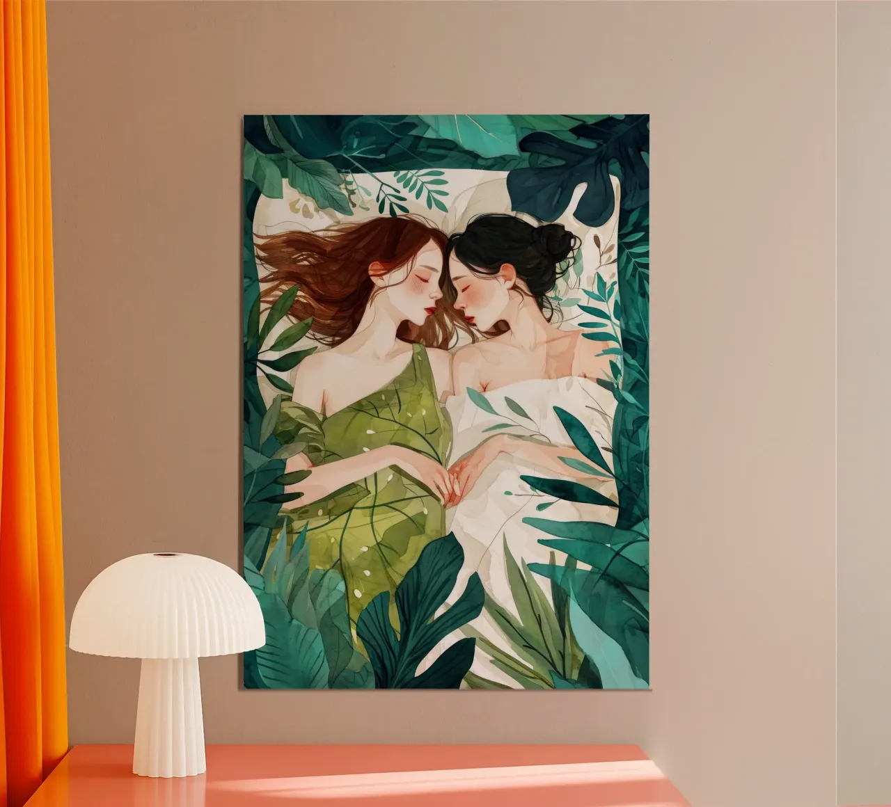 L'amore è nell'aria pittura digitale ad acquerello carta hahnemühle da Justyna Jaszke JBJart