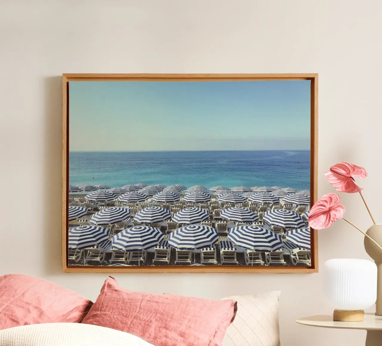 Paraplu Beach Club Zuid-Frankrijk canvas met Baklijst van TheTravelClub