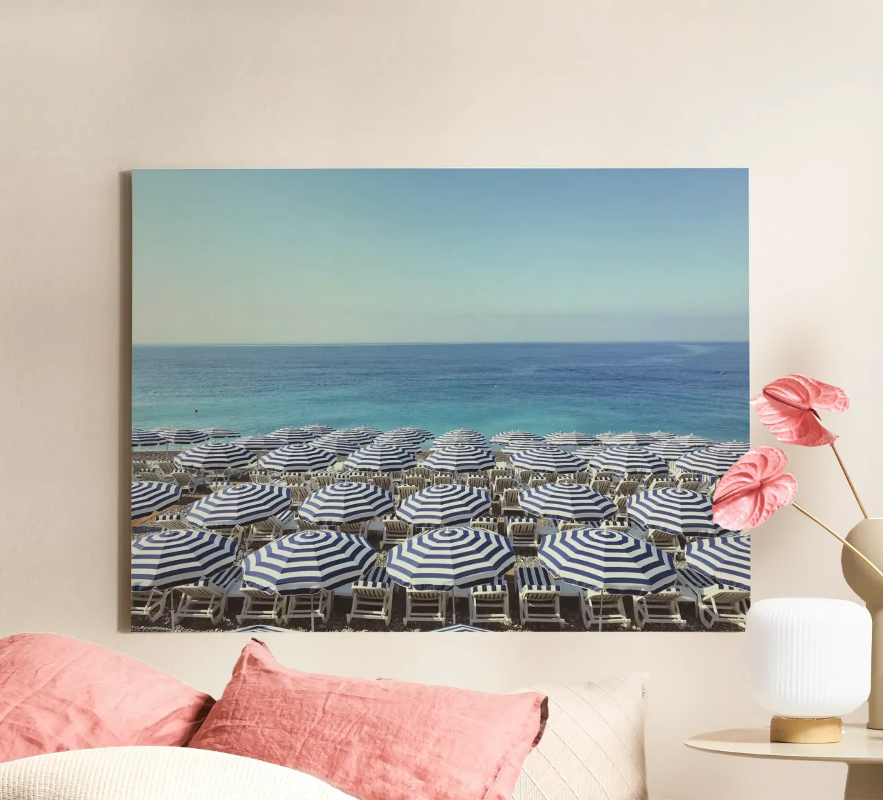 Paraplu Beach Club Zuid-Frankrijk canvas met Baklijst van TheTravelClub
