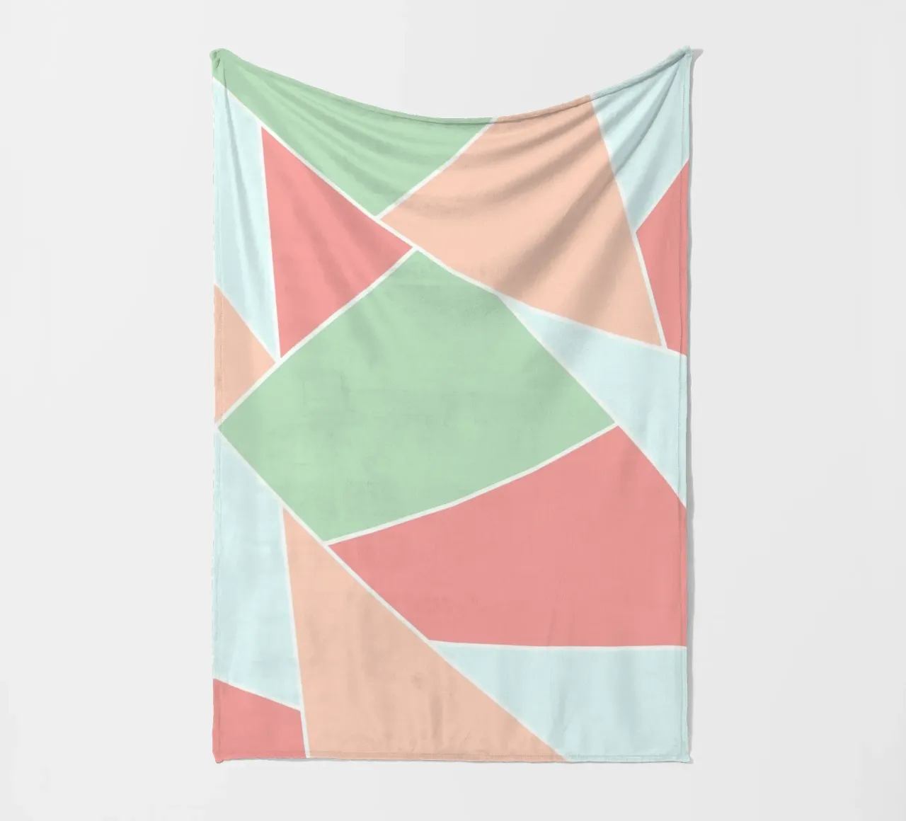 Pastel geometric pattern fleece blanket by BAINAI