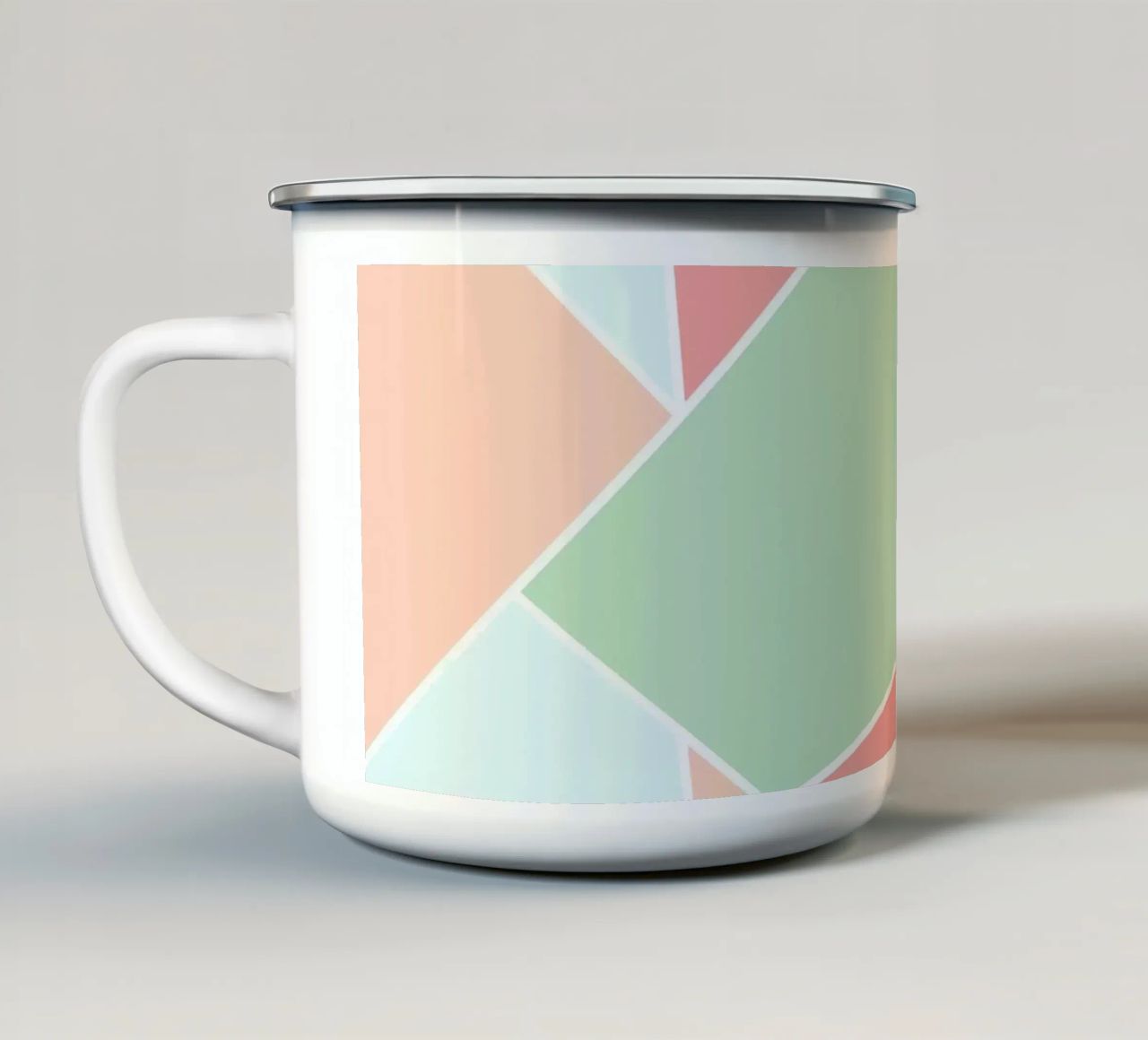 Pastel geometric pattern tazza in smalto da BAINAI