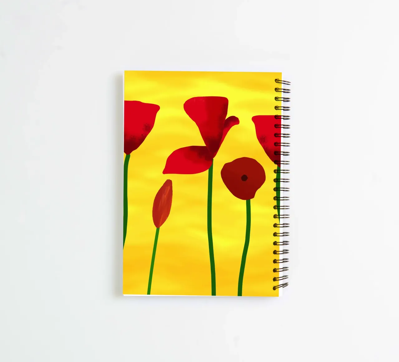 Red Poppies spiral notebook by Scratch Productions