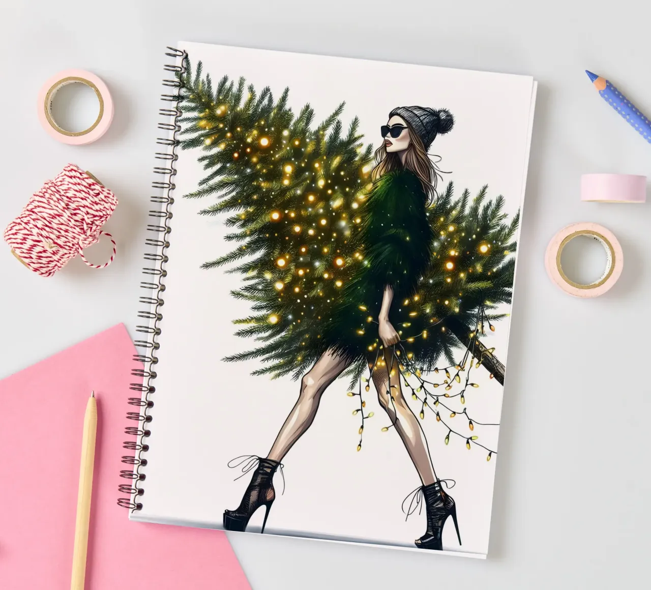 CHOOSE YOUR OWN CHRISTMAS TREE spiral notebook by ARTOMATIC
