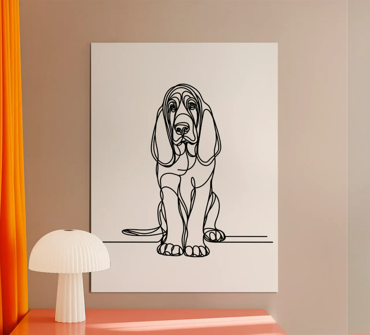Disegno artistico lineare del cane segugio poster da WijdevenDesign